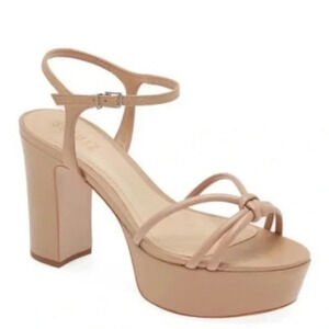 New! Schutz Kelsie Platform Leather Strappy Heeled Sandal Size 9.5
